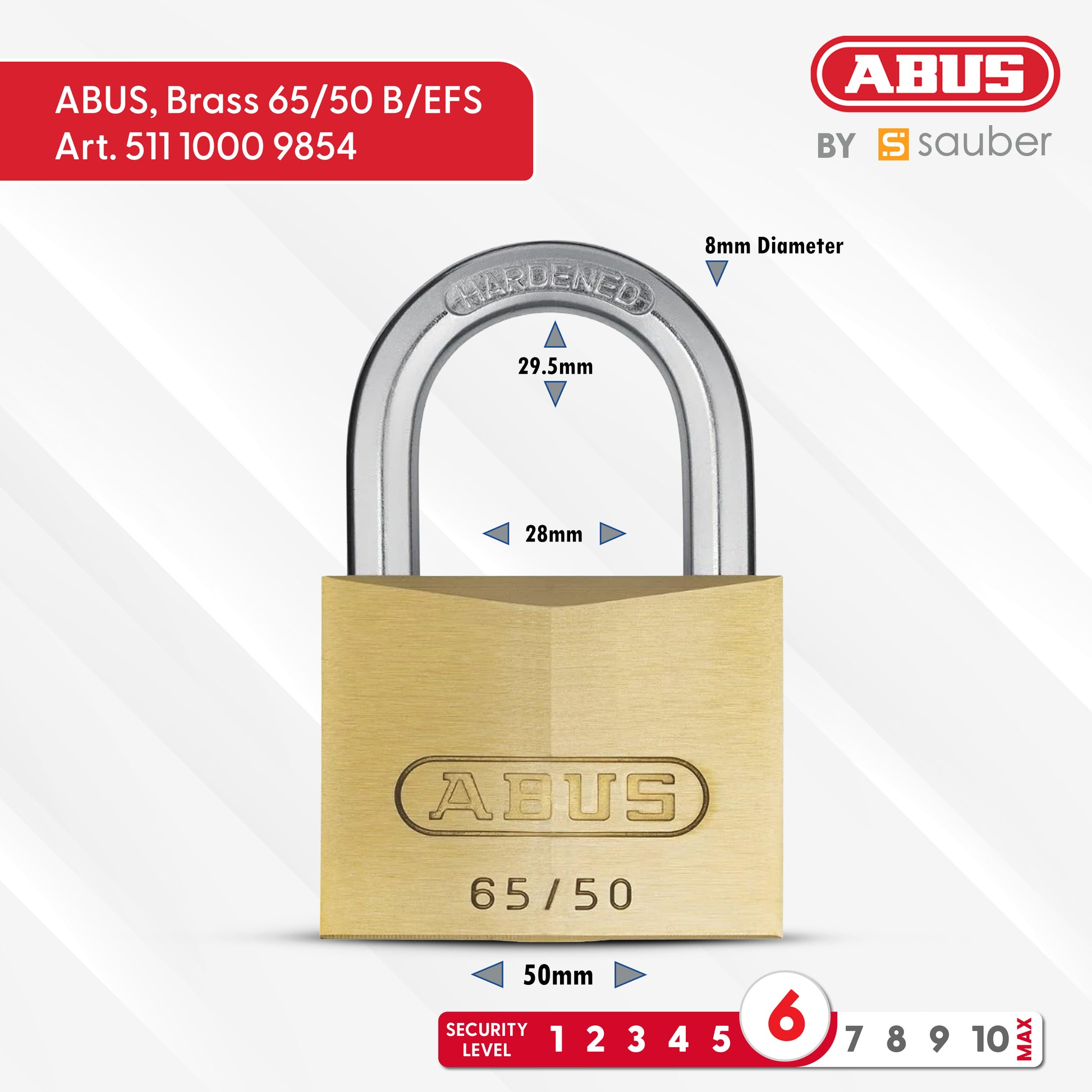Padlock Brass 65/50 B/EFSPP