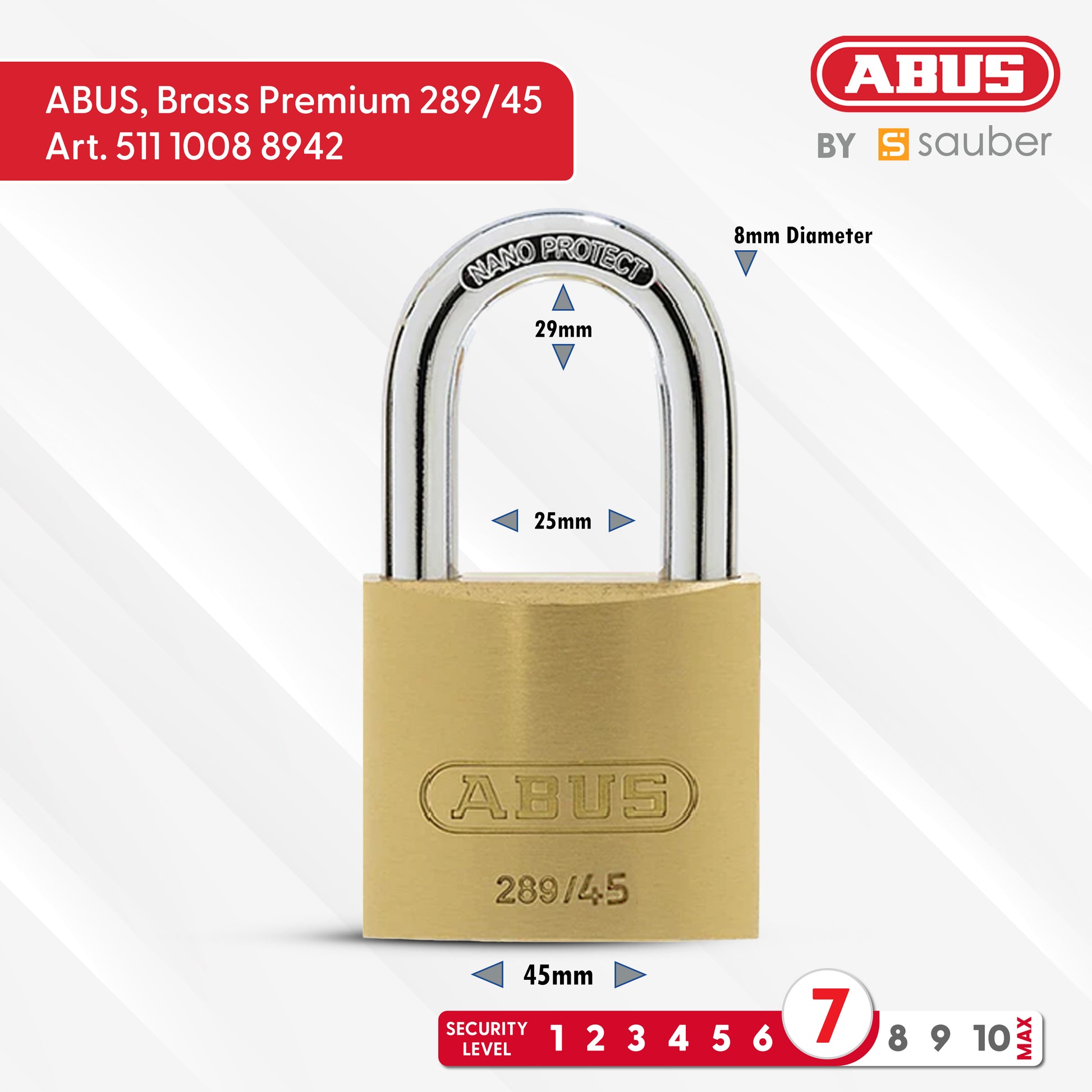Padlock Brass Premium 289/45