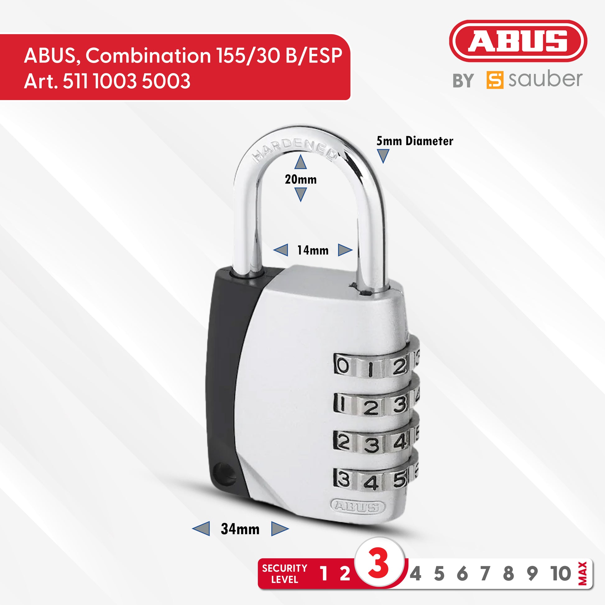 ABUS Combination Padlock 155/30 B/ESP