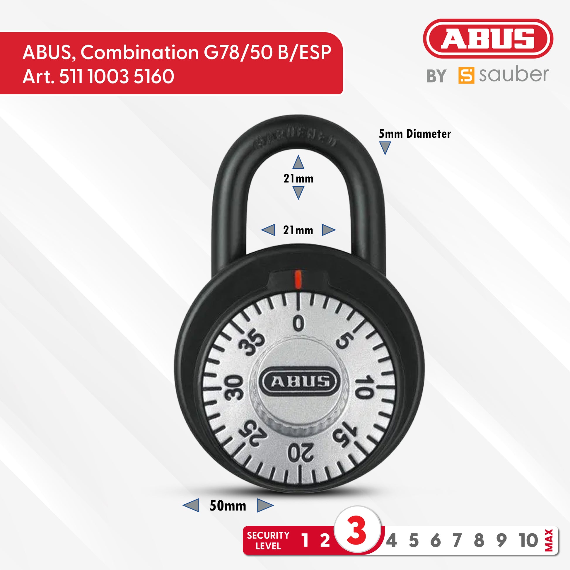 ABUS Combination Padlock G78/50 B/ESP