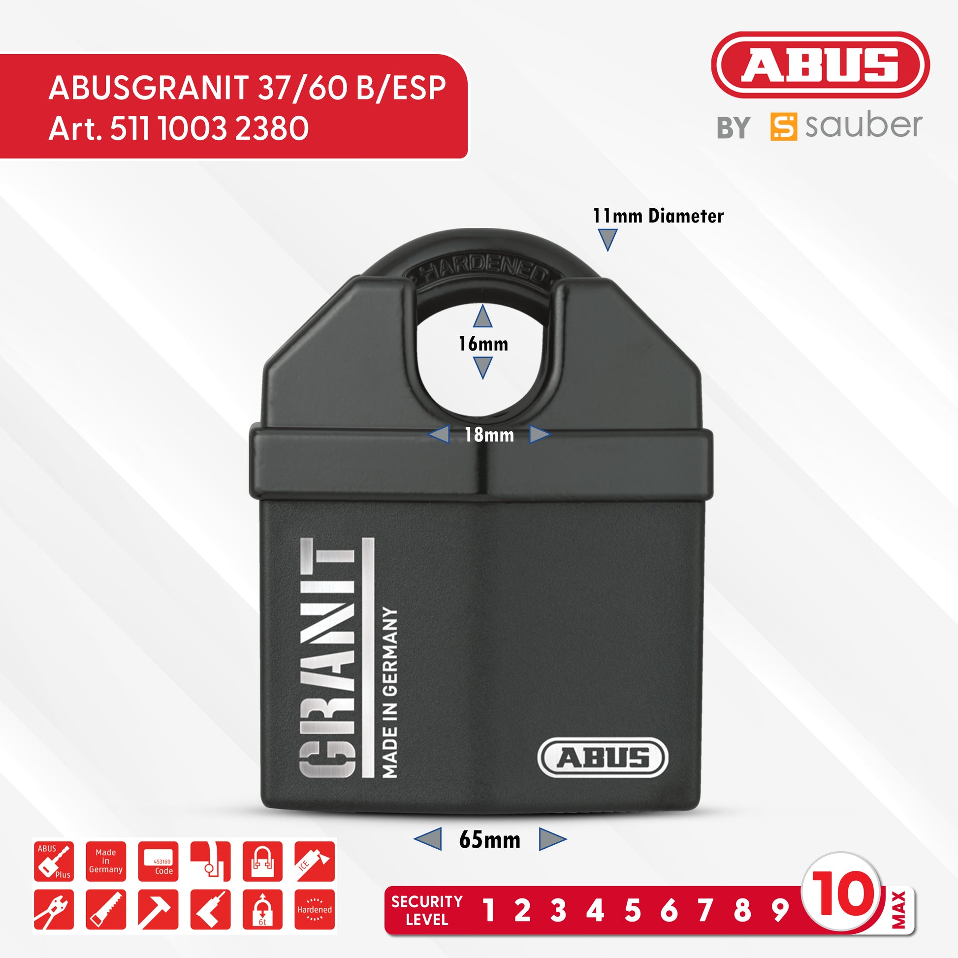 Padlock GRANIT 37/60 B/ESP