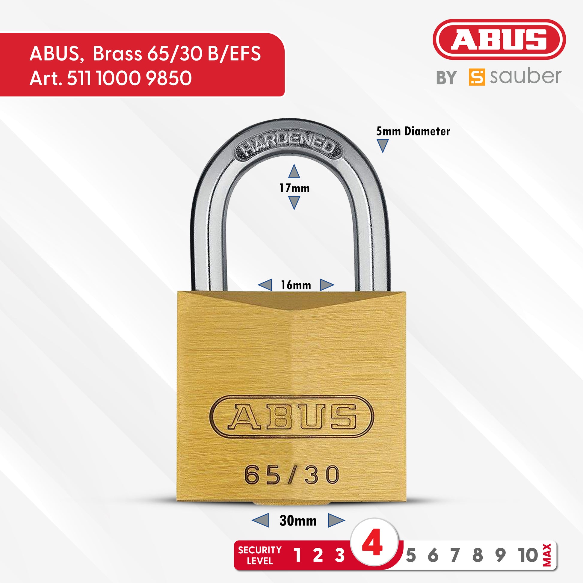 Padlock Brass 65/30 B/EFSPP