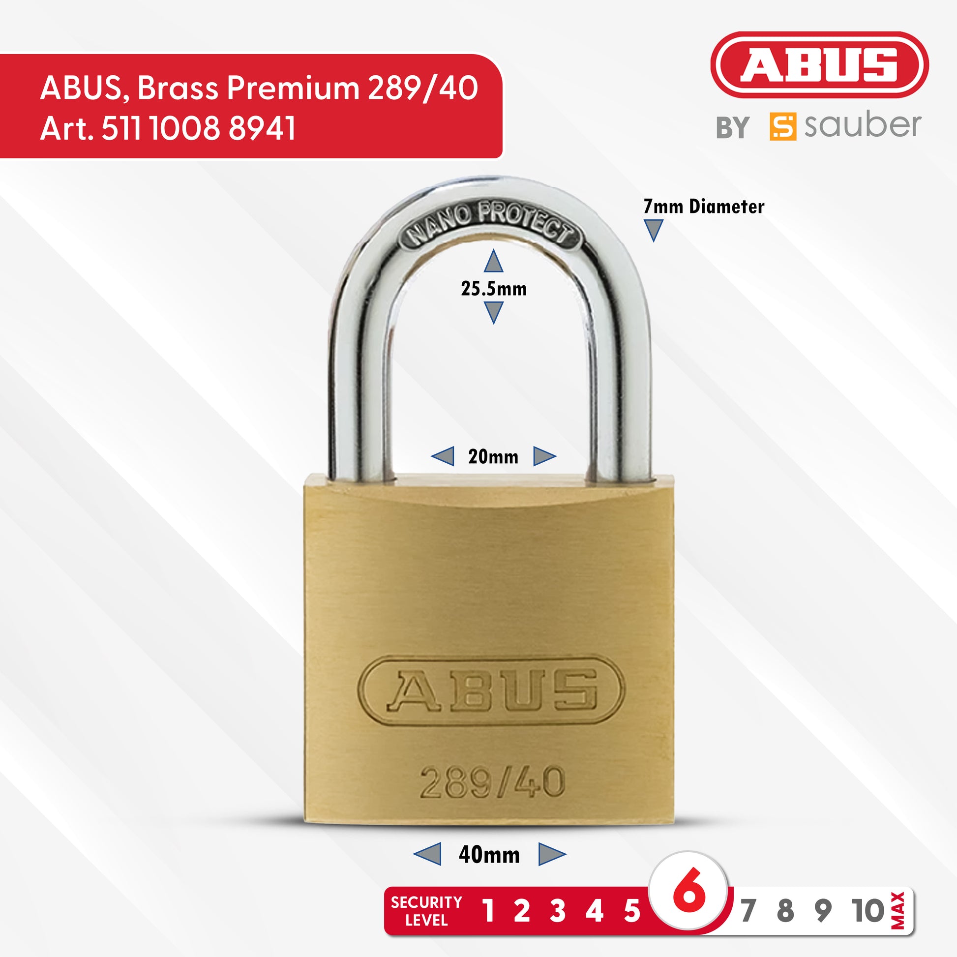 Padlock Brass Premium 289/40