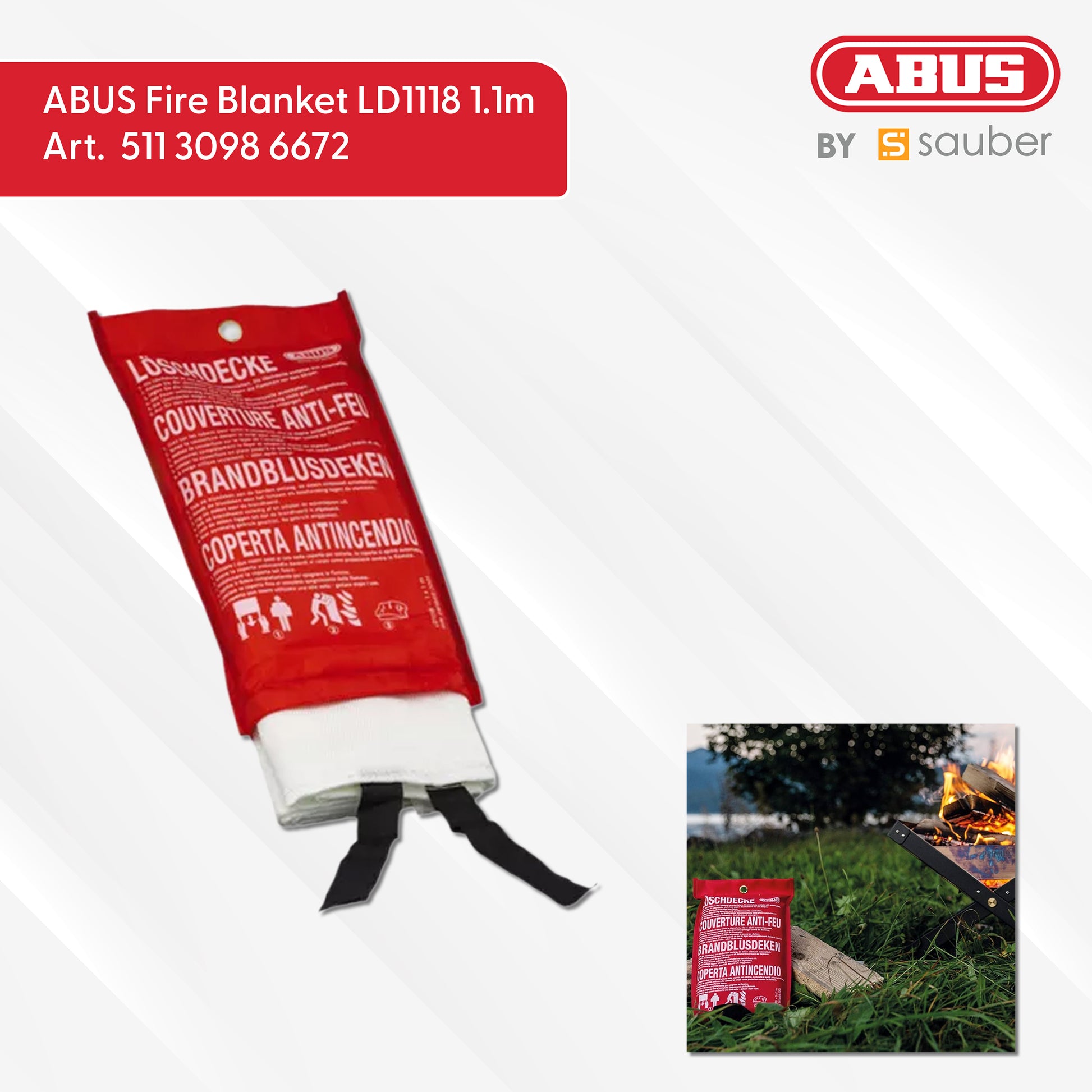 ABUS Fire Blanket LD1118 1x1m D/F/NL/I
