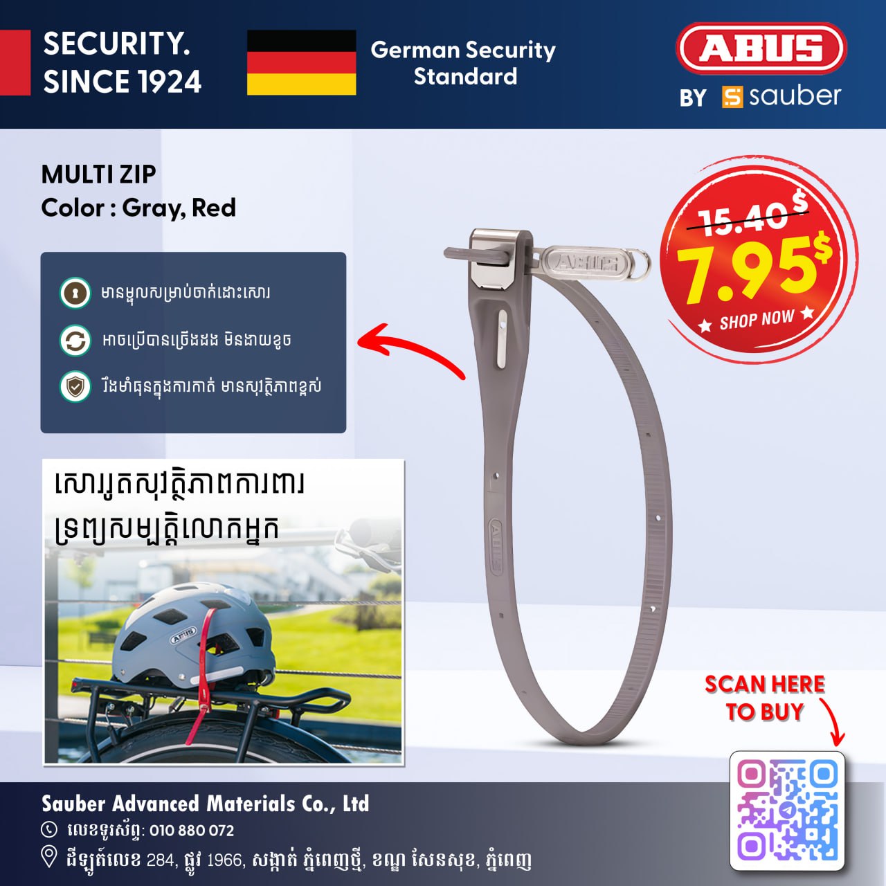 ABUS Multi Zip X20 10 grey + 10 red